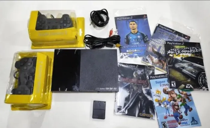 Play 2, completo, desbloqueado,2 controles,jogos,cabos.
