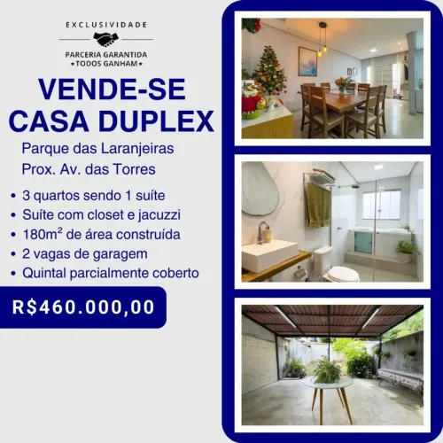 VENDO DUPLEX À VISTA NO PARQUE DAS LARANJEIRAS IMPERDÍVEL