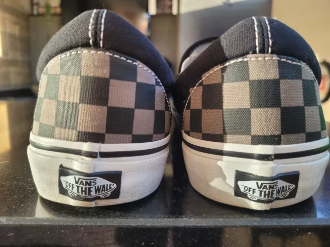Vans slip-on checkerboard black grey