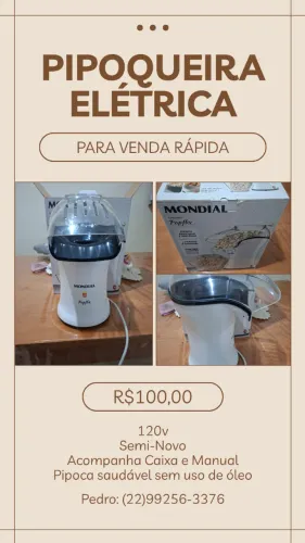 Pipoqueira Elétrica Mundial