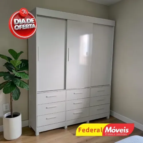 Guarda Roupa 3 Portas 9 Gavetas - Super Oferta!