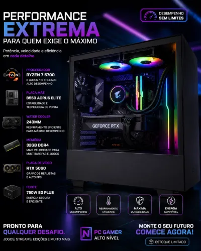 Computador Ryzen 7 5700 32gb Rtx 5060