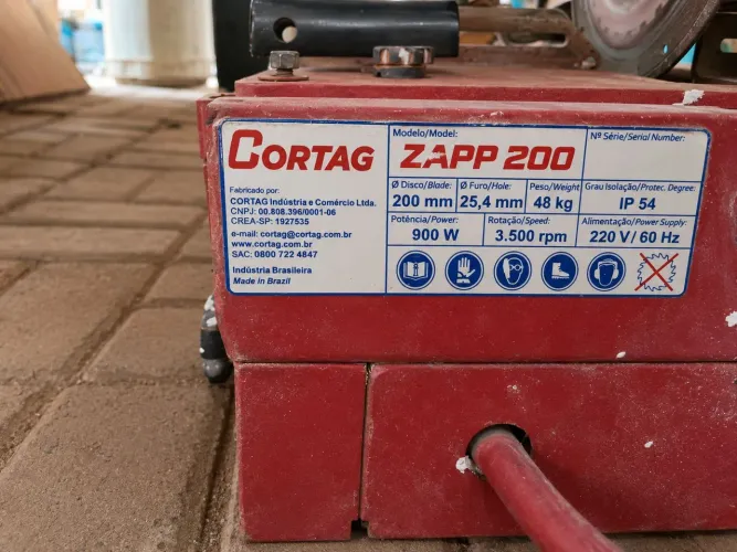 Cortadora Elétrica de Piso/Porcelanato Cortag ZAPP 200 - Semi Nova e em Bom Estado