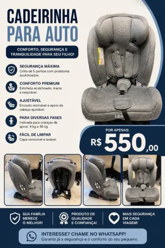Cadeira para auto infantil. Aceito proposta!