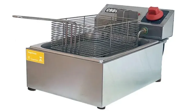 Fritadeira Elétrica De Mesa 1 Cuba 3,5 Litros Fb1d Croydon Cor Inox