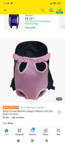 Bolsa Frontal Mochila Canguru Passeio Viagem Pet 