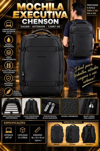 Mochila Executiva Chenson Viagem Notebook Carry On