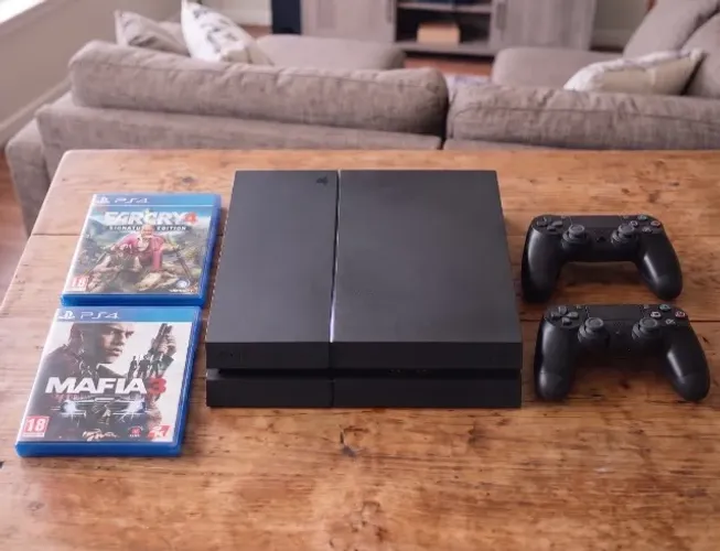 PS4 Playstation 4 + 2 Jogos + 2 Controles Play 4