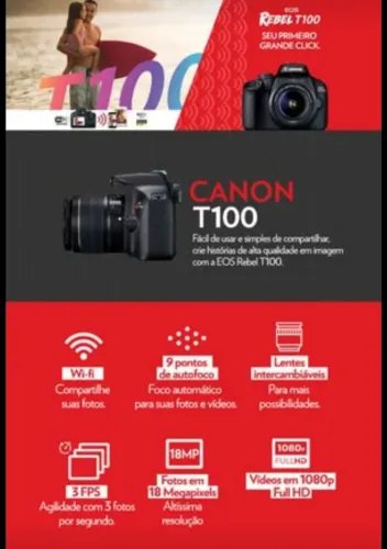 Câmera Canon T100