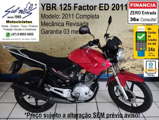 Yamaha YBR 125 Factor ED 2011 # Zero Entrada até 36x. Consulte!