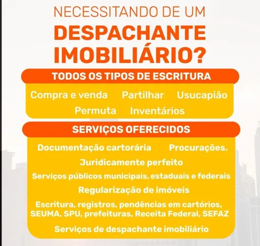 Despachante imobiliário documentação ITBI escritura registro SEUMA inventário SEFIN DTI -_