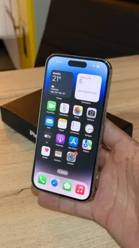 iPhone 14 Pro Max 256GB Silver - Preço promocional! Loja física! Com 3 meses de garantia!