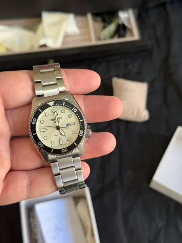 Relógio Seiko 5 Sports Reduced 38mm Automático - SRPK31B1 T1SX Bege