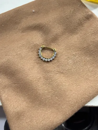 Piercing titânio anodizado daith ou septo zircônias