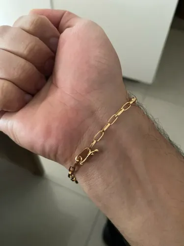 Pulseira tijolinho ouro 18k 