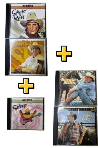 CD SERTANEJOS( KIT COM 4 CDS DO SERGIO REIS + 1 CD ACERVO SERTANEJO)
