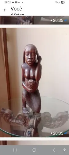Escultura africana, em madeira - ebano