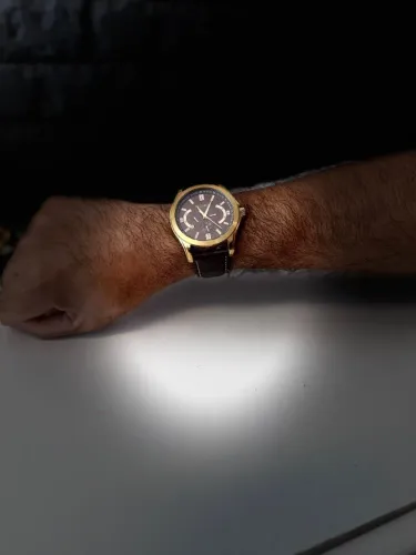 Relógio Technos Dourado Social - Couro Marrom - Original - Seminovo