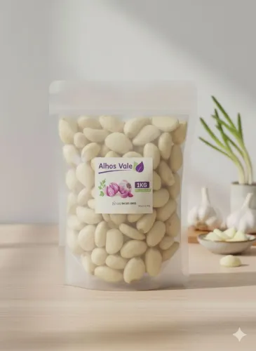 1Kg Alho Roxo Descascado S/ Conservantes.