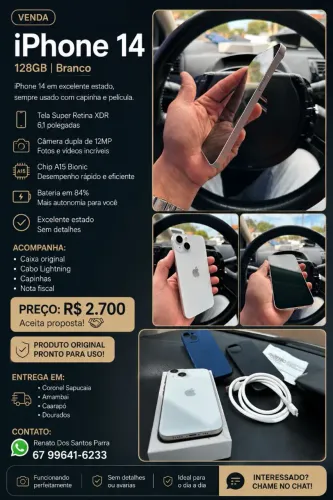 iPhone 14 128 GB Branco 