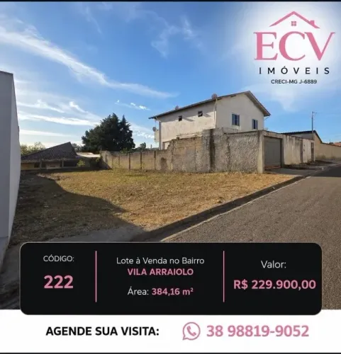 Lote à Venda 384 m² no Bairro Vila Arraiolo- Diamantina- MG
