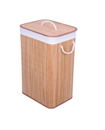 Cesto de Roupas Bambu com Tampa 60cm novo