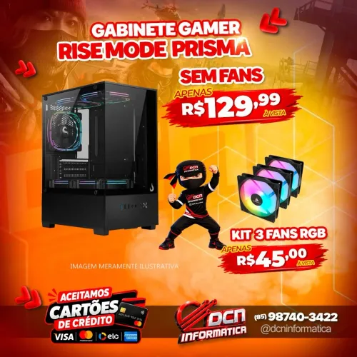 GABINETE GAMER C/ 3 Fans