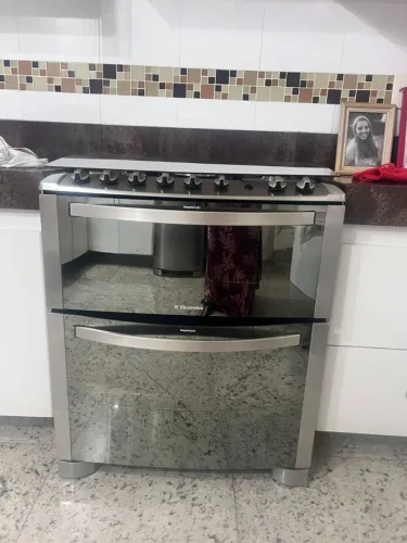 Fogão Electrolux Inox Espelhado 5 Bocas com Duplo Forno