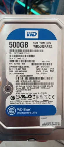 HD WD 500 GB PARA COMPUTADOR E DVRS FUNCIONANDO PERFEITAMENTE TESTADO 