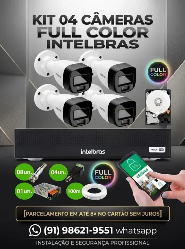CÂMERAS DE SEGURANÇA INTELBRAS FULLHD; Kit Completo com instalação.
