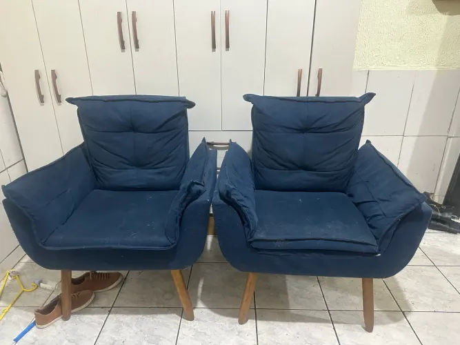 Duas Poltronas Decorativas Opala - Azul | Excelente Estado