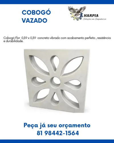Cobogo flor concreto vibrado 