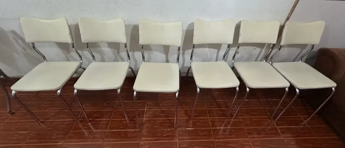 6 cadeiras branca de mesa de jantar