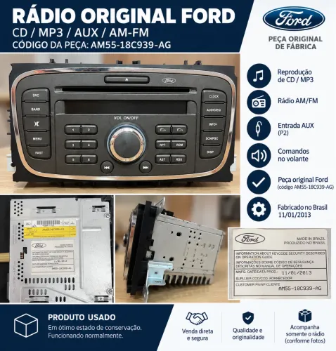 Rádio Original Ford - AM55-18C939-AG