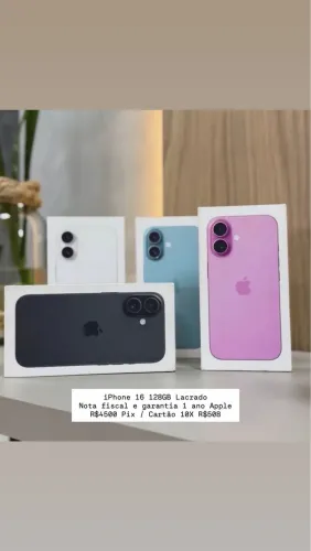 iPhone 16 128GB Lacrado - Nota e  Garantia 1 ano 