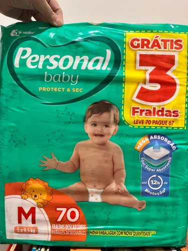 Fralda M personal - pacote fechado com 70 fraldas 