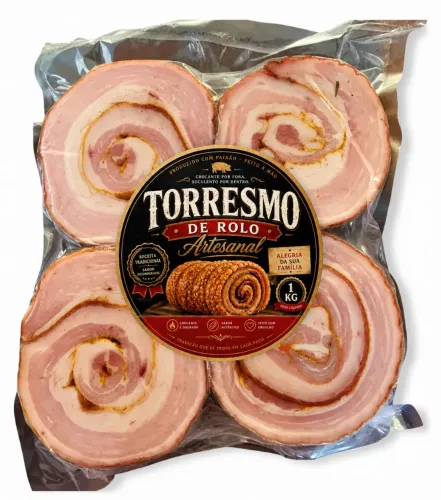 Torresmo de rolo assado pronto para fritar 1kg