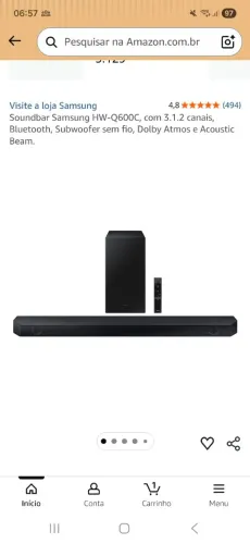 Soundbar samsung q600c com nota fiscal e 1 ano de garantia 
