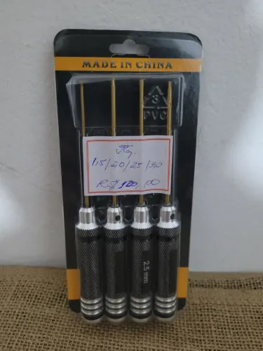 Conjunto 4 chaves sextavadas (Allen) com pontas de titânio