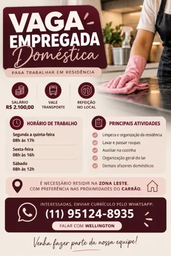 Vaga para Empregada Doméstica