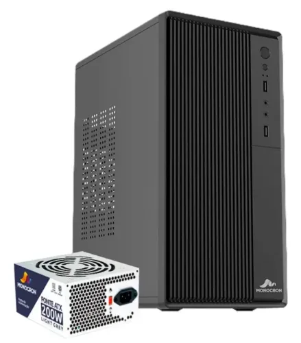 Kit Gabinete Mn168 Office/gamer + Fonte 200w Silenciosa