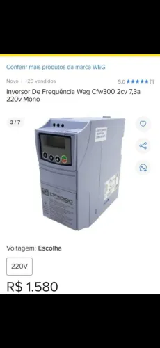 Inversor CFW300 R$900 e CFW100 R$500 na caixa