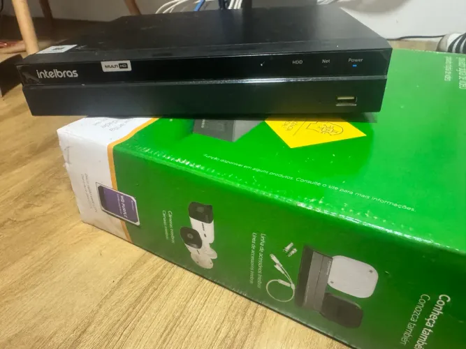 KIT CFTV COMPLETO - DVR 4 CANAIS + 4 CÂMERAS INTELBRAS 1120