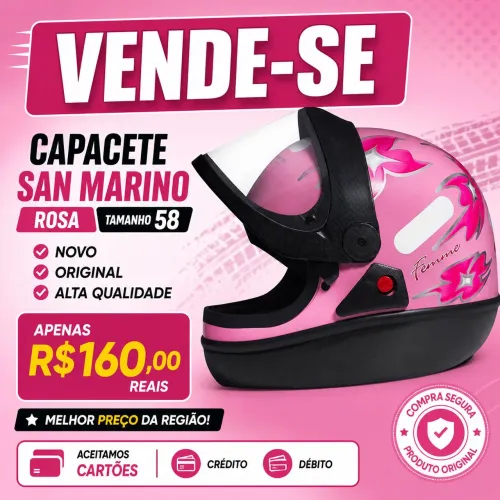Capacete San Marino Rosa tamanho 58 Original.Original 