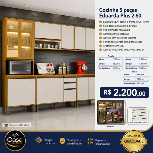 Cozinha 5 peças Eduarda plus 