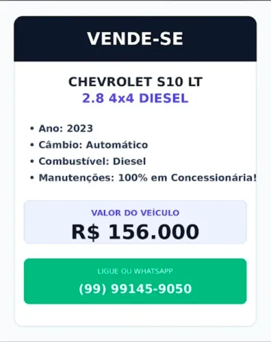 Chevrolet S10 Pick-up LT 2.8 TDI 4X4 CD Diesel AUT 2023