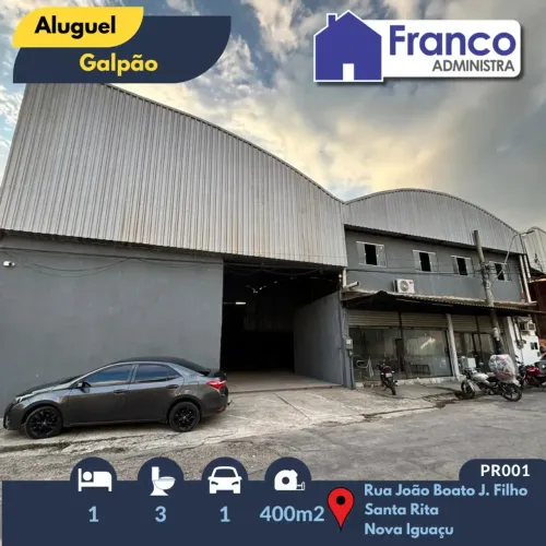 Galpão 400m2 em Santa Rita - Nova Iguaçu - RJ