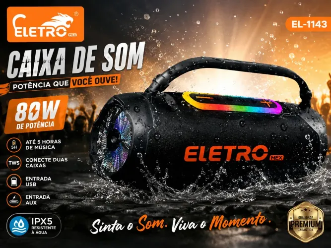 Caixa de som eletro de 80w
