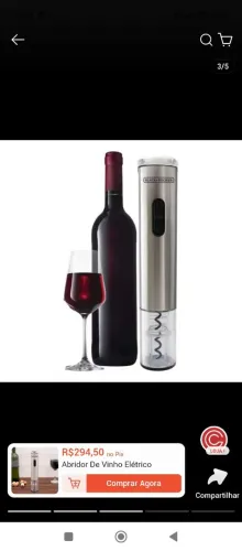 Abridor de vinho Black Decker 