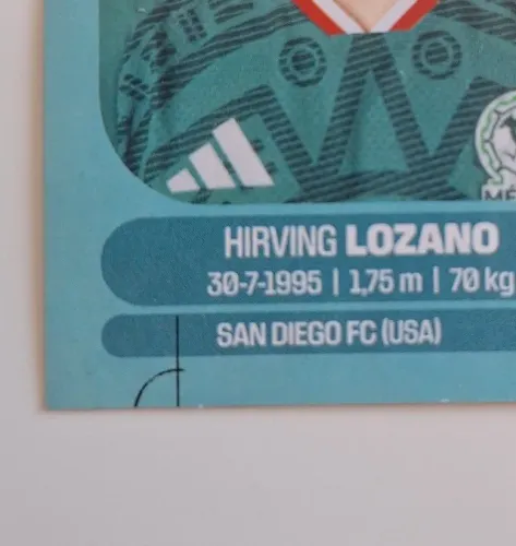 Figurinha da Copa 2026 com defeito.